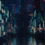 cyperpunk cityscape