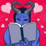 devil with book