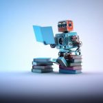 robot reading books